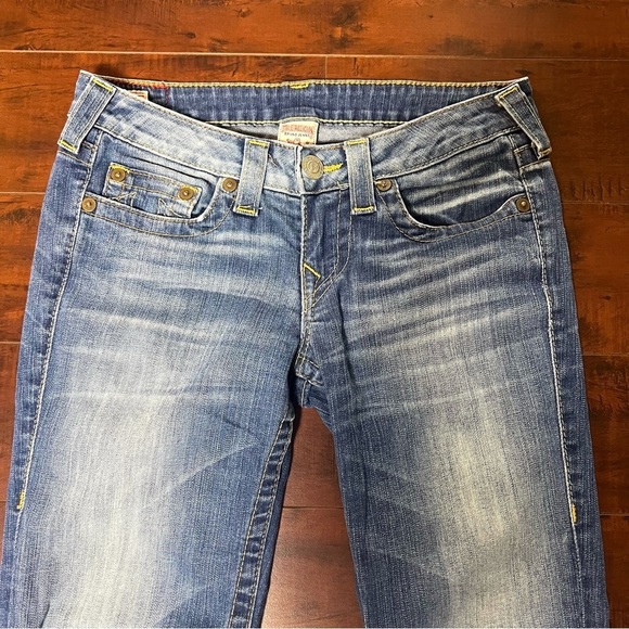 TRUE RELIGION Denim Lizzy Capri Jean Cropped Low Rise Blue Size 28 - Picture 4 of 12